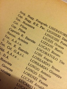 Uno stralcio dall'elenco dei componenti della "Banda Cattapani"