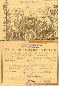 6 novembre 1946 Geniere Remo D'Orazio Foglio di congedo illimitato 